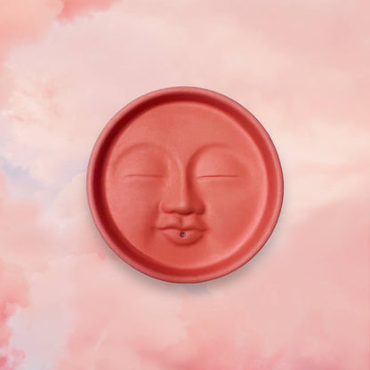 Colorful Concrete Moon Face Celestial Incense Holder