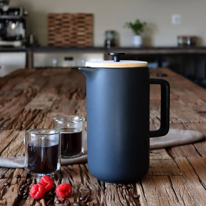 Keygo 1.3l black matt porcelain French press