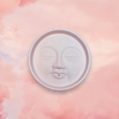 Colorful Concrete Moon Face Celestial Incense Holder