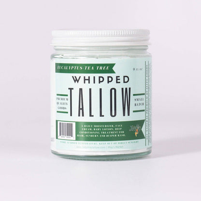 Eucalyptus Tea Tree Whipped Tallow - All Natural Grass Fed Beef Tallow Moisturizer