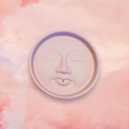 Colorful Concrete Moon Face Celestial Incense Holder