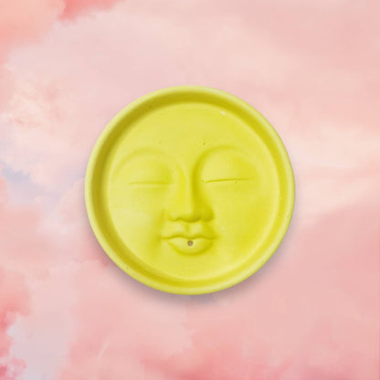 Colorful Concrete Moon Face Celestial Incense Holder