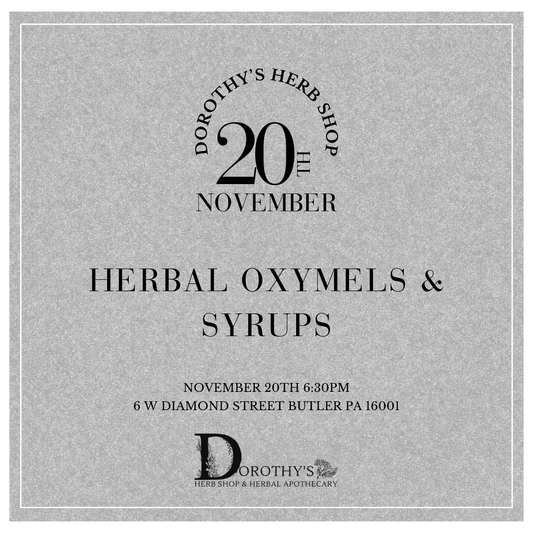 Herbal Oxymels and Syrups: November 20th