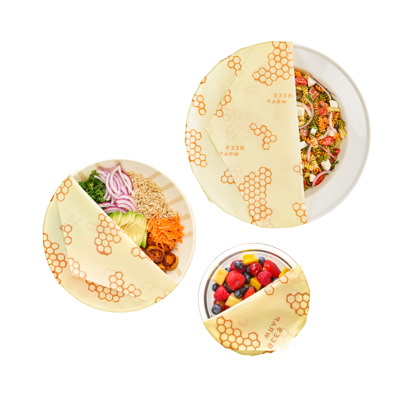 Hex Hugger™ Bowl Cover 3 Pack - Honeycomb