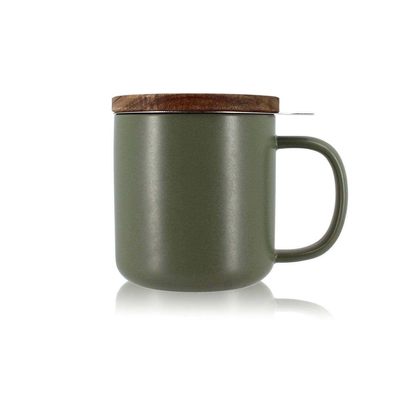 Khaki stoneware tea pot