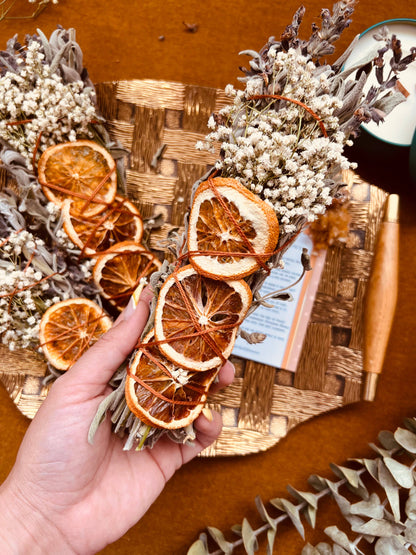 CITRUS HARVEST Sage Bundle - SEASONAL Smudge - FALL + WINTER