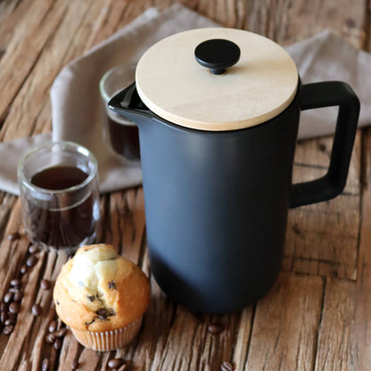 Keygo 1.3l black matt porcelain French press