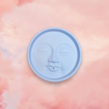 Colorful Concrete Moon Face Celestial Incense Holder